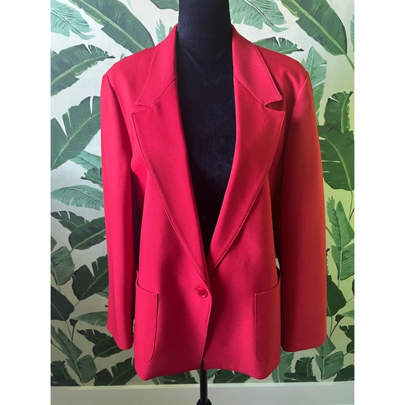 Ms. Blake by Devon Jackets & Blazers - Ms. Blake by Devon Blazer Women 38 16 Red